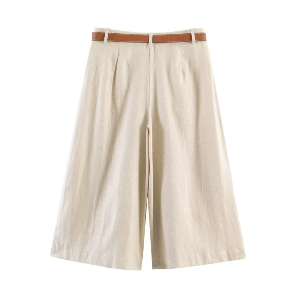 ZARA Flowy Wide Pleated Waist Wide Leg Shorts